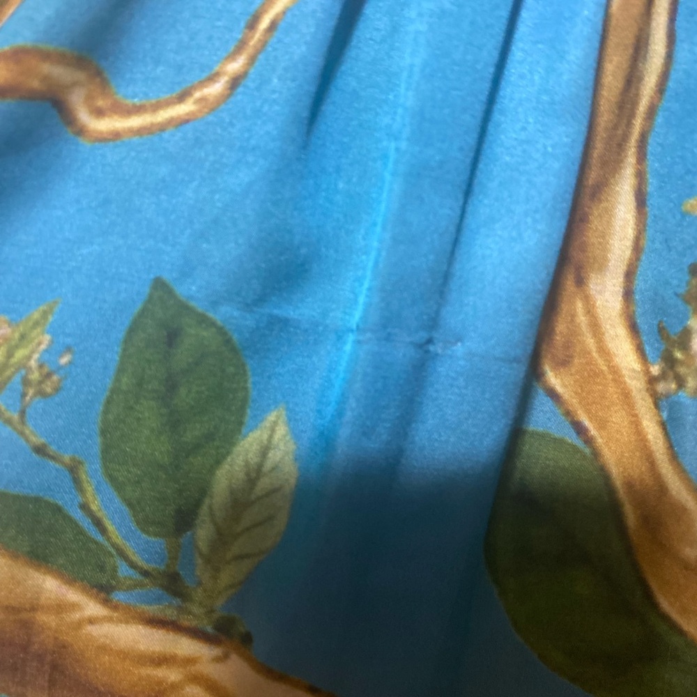 ARATTA HIBISCUS WASHED PLAID shirt with colorful bird-themed botanical print XS - Picture 8 of 16
